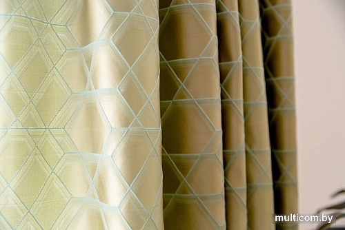 Комплект штор Decoretto Урбан пустыня УП-K3 2.5x2.6 м (золотистая ткань с геометрическим рисунком, 2 шт)