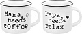 Набор кружек Elan Gallery Papa Needs Relax&Mama Needs Coffee 880171 (2 шт)
