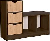 Банкетка Кимер Харис Тип 6 (дуб венге/дуб крафт золотой/кожзам коричневый)