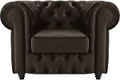 Интерьерное кресло Brioli Честерфилд (велюр, B74 коричневый/темные ножки)