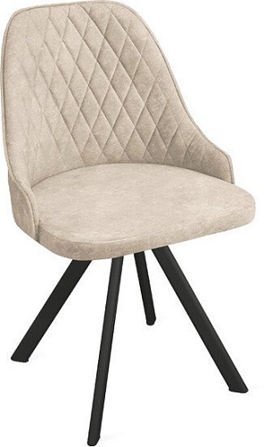 Стул Трия Гранд К2 (черный муар/микровелюр Wellmart Dark Beige)