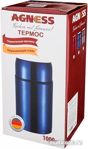 Термос для еды Agness 910-109 1л (черный)