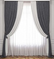 Комплект штор и гардин Pasionaria Латур 480x230 (3 шт, белый/серый)