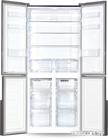 Четырёхдверный холодильник Ginzzu NFK-510 Black glass