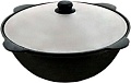Казан Davr Metall Узбекский чугунный с крышкой, круглое дно (6 л)