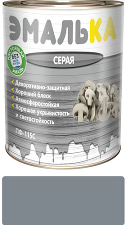 Краска Эмалька ПФ-115 С 0.9 л (серый)
