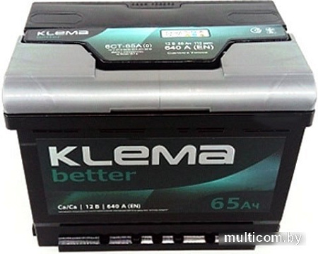 Автомобильный аккумулятор Klema Better 6CТ-65А(0) (65 А·ч)