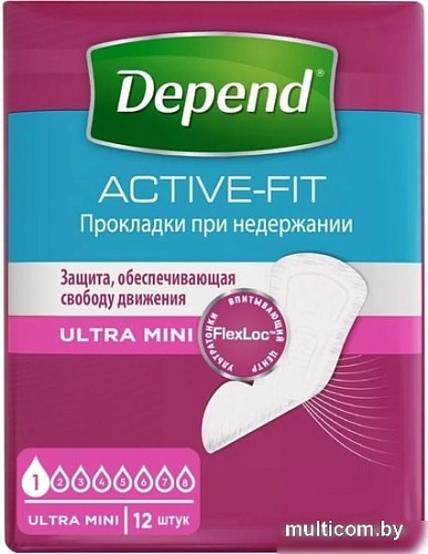 Урологические прокладки Depend Ultra Mini для женщин (12 шт)