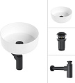 Умывальник Lauter 21499-31 + клапан 21190B + сифон 21635B (черный матовый)
