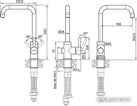 Смеситель Paulmark Logas Lo213021-401TB (антрацит)