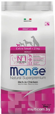 Сухой корм для собак Monge Daily Line Extra Small с курицей (3 кг)