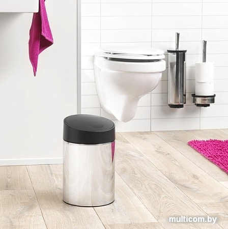 Brabantia Slide Bin 5 л (стальной полированный/черный)