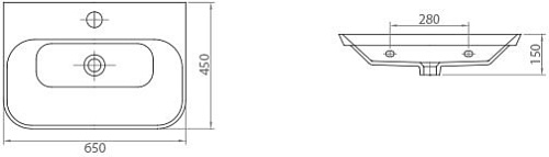 Умывальник Lapino Drop Slim 4365