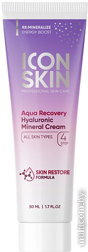 Icon Skin Крем Aqua Recovery увлажняющий минеральный с гиалуроновой кислотой 50 мл