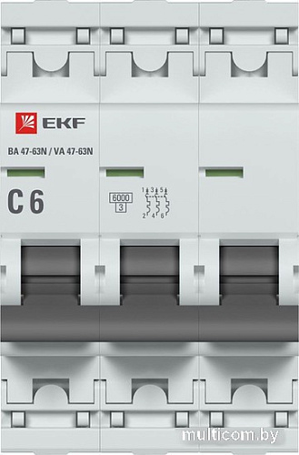 Выключатель автоматический EKF PROxima ВА 47-63N M636306C