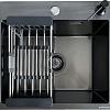 Кухонная мойка Blantek LS-5848B Nano black (набор)