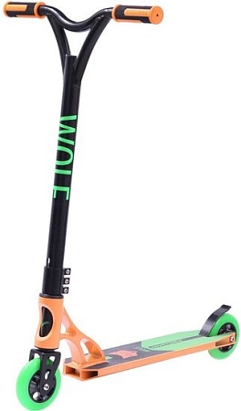 Самокат Novatrack Wolf (черный/оранжевый)