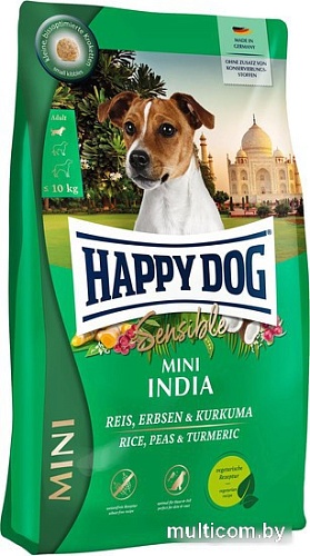 Сухой корм для собак Happy Dog Sensible Mini India (с рисом, горохом и куркумой) 4 кг