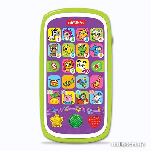 Интерактивный планшет Азбукварик Мультиплеер. Веселые песенки и сказки с огоньками 3032