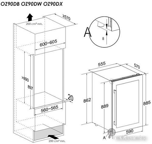 Винный шкаф Temptech OZ90DW