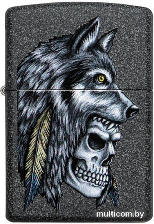 Зажигалка Zippo Wolf Skull Feather Design 29863-000003