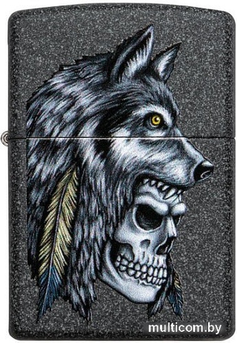 Зажигалка Zippo Wolf Skull Feather Design 29863-000003