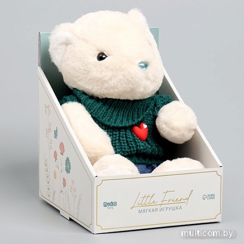 Классическая игрушка Milo Toys Little Friend Мишка в зеленом свитере 9905637