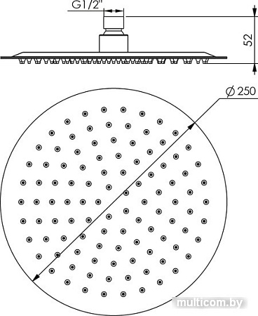 Верхний душ Rubineta Olo 622079