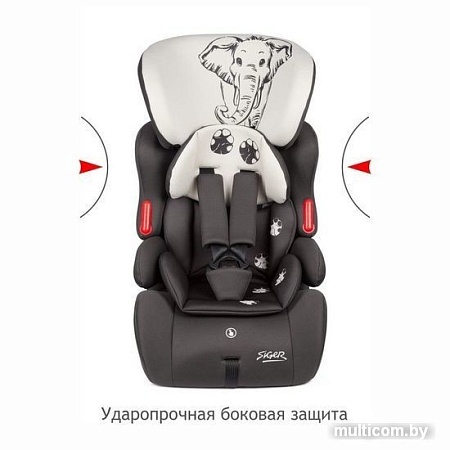 Детское автокресло Siger Космо Lux Animals Слон (серый/бежевый)