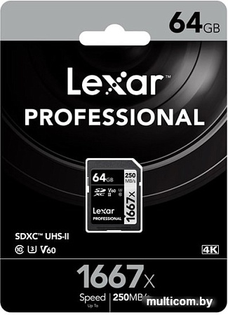 Карта памяти Lexar LSD64GCB1667 SDXC 64GB