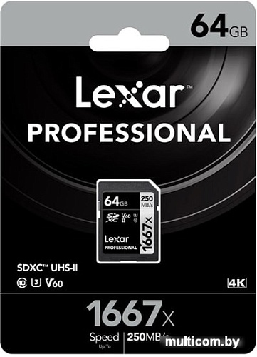 Карта памяти Lexar LSD64GCB1667 SDXC 64GB