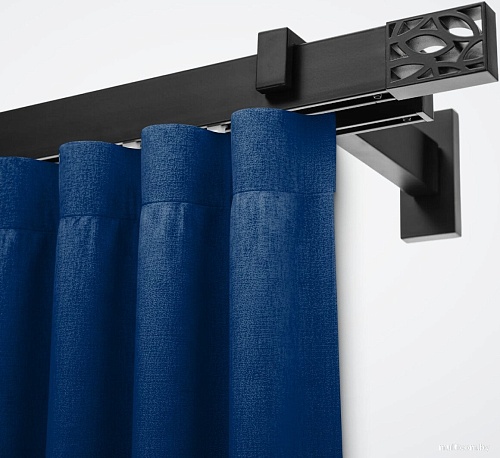 Карниз для штор Sundays Home Флэт Лайн Грид двойной (черный матовый 2 м)