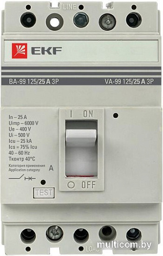 Выключатель автоматический EKF PROxima ВА-99 12525А 3P 25кА mccb99-125-25