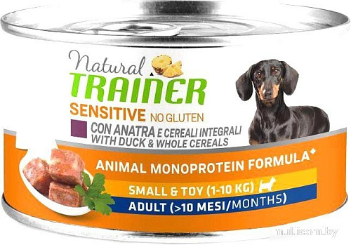 Консервированный корм для собак Trainer Natural Sensitive No Gluten Small&Toy Adult с уткой 150 г