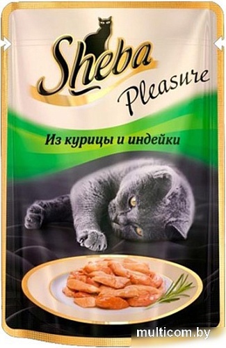 Корм для кошек Sheba Pleasure из курицы и индейки 0.085 кг