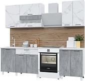 Готовая кухня Горизонт Trend 1800 (мрамор арктик/бетон грей)