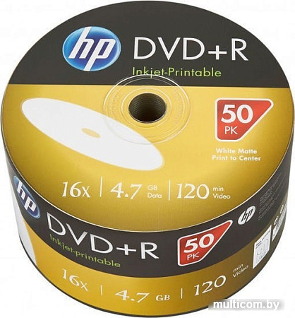 DVD-R диск HP 4.7Gb 16x HP Printable 50 шт. в пленке 69304