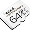 Карта памяти SanDisk High Endurance microSDXC SDSQQNR-064G-GN6IA 64GB (с адаптером)