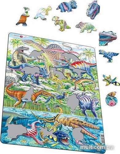 Пазл Larsen Летающие, прыгающие и ныряющие динозавры FH49