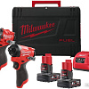 Milwaukee M12 FPP2A2-602X Fuel 4933480588 (шуруповерт, винтоверт, 2 АКБ, кейс)