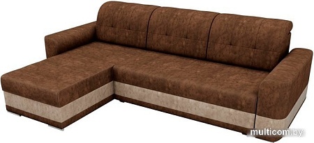 Угловой диван Mebelico Честер 61107 (левый, велюр, коричневый/бежевый)