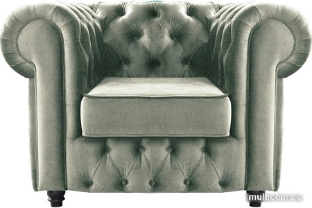 Интерьерное кресло Brioli Честерфилд (велюр, B8 светло-серый/темные ножки)