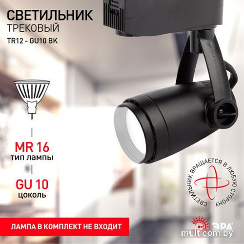 Трековый светильник ЭРА TR12-GU10 BK Б0044274