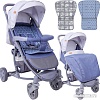 Коляска прогулочная «книга» Lorelli S300 2019 (синий/серый)