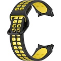 Ремешок Rumi Extreme силиконовый для Samsung Galaxy Watch4/5 (20 мм, черный/желтый)