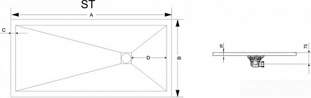 Душевой поддон RGW ST-0117G 110x70