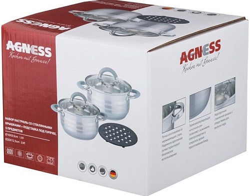 Набор кастрюль Agness 937-222