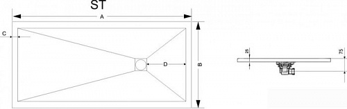 Душевой поддон RGW ST-0117G 110x70