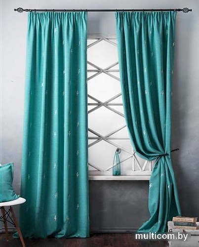 Комплект штор Pasionaria Флэш 290x270 с подхватами (бирюзовый)