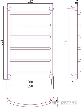 Полотенцесушитель Сунержа Галант+ 800x500 00-0200-8050